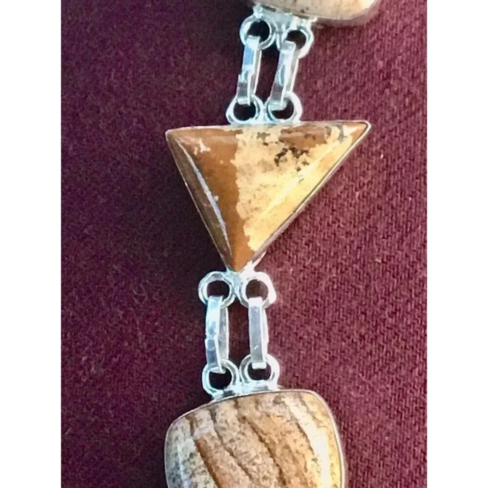 boho picture jasper 925 stamped bracelet